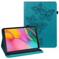 Imprinting Butterflies Full Protection PU Leather Tablet Cover Case with Card Holder for Samsung Galaxy Tab S6 Lite/S6 Lite (2022) - Blue