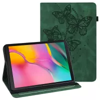Imprinting Butterflies Full Protection PU Leather Tablet Cover Case with Card Holder for Samsung Galaxy Tab S6 Lite/S6 Lite (2022) - Green