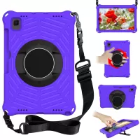 Spider Web Texture Kickstand Design Anti-fall EVA Tablet Protective Cover Case with Shoulder Strap for Samsung Galaxy Tab S6 Lite/S6 Lite (2022) 10.4 2020 SM-P610/P615 - Purple