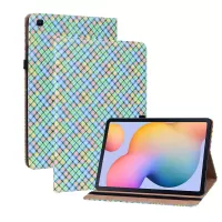 Multi-color Woven Texture Elastic Band Card Slots Design PU Leather Tablet Cover Case with Stand for Samsung Galaxy Tab S6 Lite/S6 Lite (2022) SM-P610/SM-P615 - Multi-color