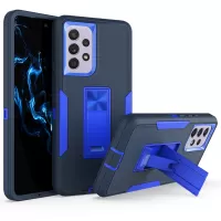 For Samsung Galaxy A53 5G Back Shell, Scratch Resistant PC + TPU Hybrid Phone Cover with Integrated Kickstand Car Mount Metal Sheet Case - Sapphire/Dark Blue