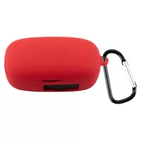 For BOAT Airdopes 441 Pro Earbuds Silicone Cover Bluetooth TWS Earphone Protective Sleeve Case with Anti-lost Buckle - Red