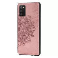 Imprint Mandala Flower Leather Coated PC + TPU Phone Case for Samsung Galaxy A02s (164.2x75.9x9.1mm) - Pink