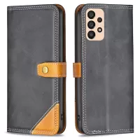 BINFEN COLOR BF Leather Series-8 12 Style PU Leather Phone Shell for Samsung Galaxy A33 5G, Splicing Matte Leather Case with Card Slots Design - Black