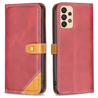 BINFEN COLOR BF Leather Series-8 12 Style PU Leather Phone Shell for Samsung Galaxy A33 5G, Splicing Matte Leather Case with Card Slots Design - Red