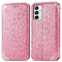 For Samsung Galaxy M23 5G/F23 5G Imprinting Mandala Pattern PU Leather Auto Closing Magnetic Phone Case with Wallet Stand - Pink