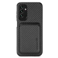 For Samsung Galaxy M23 5G/F23 5G Carbon Fiber Texture Phone Case with Detachable 2-in-1 Design Wallet design - Black