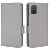 For Samsung Galaxy A71 4G SM-A715 Litchi Texture Leather Protective Cover Wallet Anti-dust Cell Phone Case - Grey