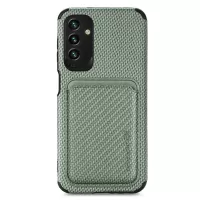 For Samsung Galaxy M23 5G/F23 5G Carbon Fiber Texture Phone Case with Detachable 2-in-1 Design Wallet design - Green
