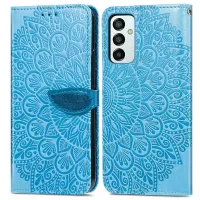 For Samsung Galaxy M23 5G/F23 5G Imprinted Dream Wings Series Stand Wallet Case PU Leather Magnetic Clasp Phone Cover - Blue