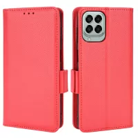 For Samsung Galaxy M53 5G Anti-drop Protective Case Side Buckle Litchi Texture Leather Phone Case, Fingerprint-Free Wallet Stand Design PU Leather Phone Cover - Red