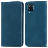 Auto-Absorbed Retro PU Leather Shell for Samsung Galaxy M53 5G, Dual Card Slots Design Anti-Drop Leather Phone Stand Case - Blue