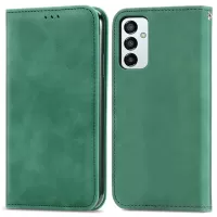 Auto-Absorbed Retro PU Leather Shell for Samsung Galaxy M23 5G/F23 5G, Skin Touch Leather Phone Stand Case with Card Slots - Green