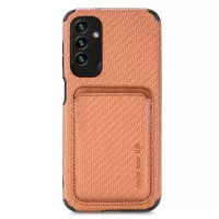 For Samsung Galaxy M23 5G/F23 5G Carbon Fiber Texture Phone Case with Detachable 2-in-1 Design Wallet design - Brown