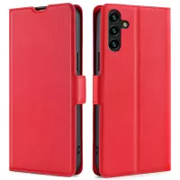 PU Leather + TPU Phone Case for Samsung Galaxy A13 5G Side Magnetic Clasp Folio Flip Cover with Card Holder Stand - Red