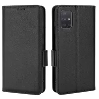 For Samsung Galaxy A71 4G SM-A715 Litchi Texture Leather Protective Cover Wallet Anti-dust Cell Phone Case - Black