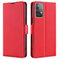 For Samsung Galaxy A52 4G/A52 5G/A52s 5G Side Magnetic Clasp Phone Case PU Leather + TPU Card Holder Stand Cover - Red