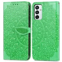 For Samsung Galaxy M23 5G/F23 5G Imprinted Dream Wings Series Stand Wallet Case PU Leather Magnetic Clasp Phone Cover - Green
