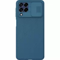 NILLKIN CamShield Hard PC Phone Case for Samsung Galaxy M53 5G Twill Texture Anti-drop Protective Cover - Blue