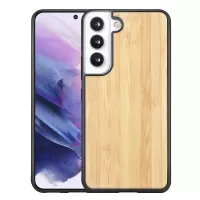 For Samsung Galaxy S22+ 5G Wood Texture Shockproof Phone Cover Wood + TPU Hybrid Case - Bamboo