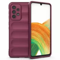 For Samsung Galaxy A53 5G Anti-scratch Drop Protection Rugged TPU Phone Protector Case Back Phone Cover - Wine Red