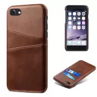 KSQ for iPhone 8/7/SE (2020)/SE (2022) 4.7 inch PU Leather Coated PC Case with Dual Card Slots - Brown