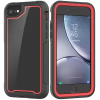 For iPhone 7 4.7 inch/8 4.7 inch/SE (2020)/SE (2022) Phone Cover Non-slip TPU Bumper + PC + Acrylic Back Hybrid Case - Red