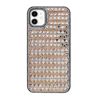 Triangle Glass Rhinestone Decor Plastic + TPU Phone Case for iPhone 11 6.1-inch - Light Brown