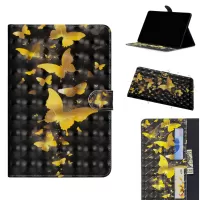 Light Spot Decor Patterned Wallet Leather Smart Cover for iPad 10.2 (2021)/(2020)/(2019) - Gold Butterflies