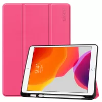 ENKAY Tri-fold Stand PU Leather Tablet Cover with Pen Holder for Apple iPad 10.2 (2021)/(2020)/(2019) - Pink