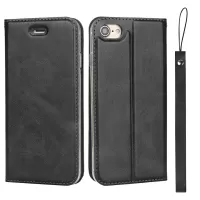 Leather Stand Case with Card Slot for iPhone 8/7/SE (2020)/SE (2022) - Black