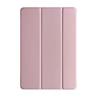 Tri-fold Plastic+PU Leather Tablet Case for iPad 10.2 (2021)/(2020)/(2019) - Rose Gold