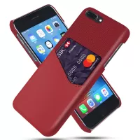 KSQ Cloth + PU Leather PC Phone Case with Card Slot for iPhone 8/7 Plus 5.5 inch - Red