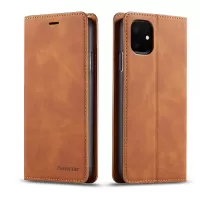 FORWENW Fantasy Series Silky Touch Leather Wallet Phone Case with Stand Covering for iPhone 11 6.1 inch (2019) - Brown