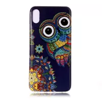 For iPhone XR 6.1 inch Luminous Patterned IMD Soft TPU Protective Case - Colorful Owl