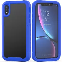 For iPhone XR 6.1 inch Vivid Color TPU Bumper + PC + Clear Acrylic Back Phone Case - Dark Blue