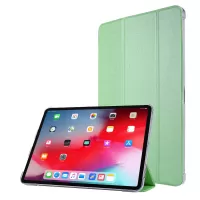 Silk Texture Tri-fold Stand PU Leather Flip Tablet Case for iPad Air (2020)/Air (2022) / Pro 11-inch (2020) / (2018) - Green