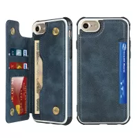 PU Leather + PC Card Slots Protection Phone Case for iPhone 7 / 8 / SE (2020) / SE (2022) 4.7-inch - Blue