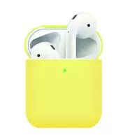 Matte Texture Silicone AirPods Case for Apple AirPods with Wireless Charging Case (2019) / AirPods with Charging Case (2019) (2016) - Yellow