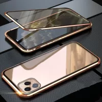Full Covering Magnetic Metal Frame + Tempered Glass Touch Screen Phone Cover for Apple iPhone 11 Pro 5.8 inch - Gold