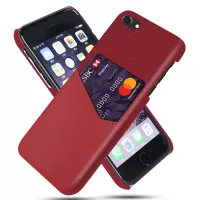 KSQ Card Holder Cloth + PU Leather Coated PC Back Cover for iPhone SE (2020)/SE (2022)/7/8 4.7 inch - Red