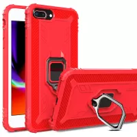 Finger Ring Kickstand Protective TPU Cover [Built-in Magnetic Metal Sheet] for iPhone 7 Plus/8 Plus 5.5 inch - Red