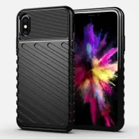 Thunder Series Twill Skin Texture Soft TPU Back Phone Case for iPhone X/XS 5.8 inch - Black