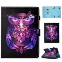 Patterned 10 inch Tablet Universal PU Leather Card Holder Cover for iPad 9.7 (2018) / Lenovo Tab 4 10 Plus - Owl