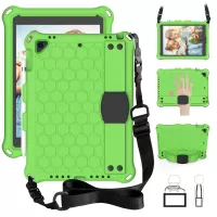 Shockproof Honeycomb Texture Anti-scratch EVA Tablet Cover with Shoulder Strap for Apple iPad 9.7-inch (2018)/(2017) / Air 2 / Air (2013) - Green/Black
