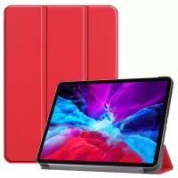 Anti-scratch Shockproof Stand Folio Leather Smart Tablet Case with Auto Sleep / Wake Support Apple Pencil Charging for iPad Pro 12.9-inch (2020) / (2018) - Red