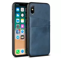 PU Leather Coated Hard PC Case Cover for iPhone X/XS 5.8 inch - Blue