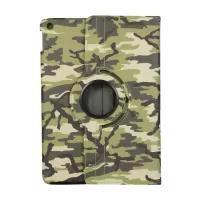 Camouflage Design 360 Swivel Stand Leather Tablet Case for iPad 10.2 (2021)/(2020)/(2019) - Light Green