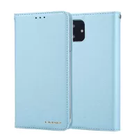CMAI2 Silk Texture PU Leather with Card Slots Phone Case for iPhone 11 6.1 inch (2019) - Baby Blue