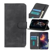KHAZNEH Retro Style Stand Magnetic Leather Wallet Cover for iPhone 11 Pro 5.8 inch - Black